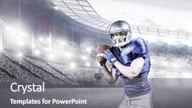  Presentation with football goal post american field - Cool new theme with safety events - american football player throwing ball backdrop and a gray colored foreground