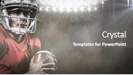  Presentation with color powder - Presentation theme having safety explosion - 3d serious american football player background and a gray colored foreground