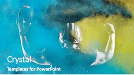  Presentation with color powder - Presentation consisting of safety explosion - digitally generated image of color background and a teal colored foreground