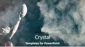  Presentation with american football - Presentation design enhanced with safety explosion - dust powder against white background background and a  colored foreground