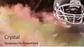  Presentation with american football - Presentation theme having safety explosion - splashing of powder against american background and a coral colored foreground