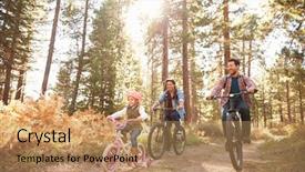  Presentation with cycling - Audience pleasing slide set consisting of safety falls - gay male couple with daughter backdrop and a coral colored foreground