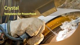  Presentation with fire safety - Audience pleasing PPT theme consisting of safety fire - close-up welder works with electrode backdrop and a tawny brown colored foreground