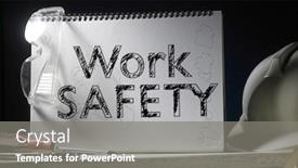  Presentation with safety first - Beautiful PPT theme featuring safety-first-concept-white-hard backdrop and a gray colored foreground