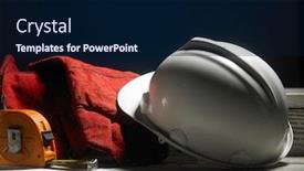  Presentation with safety first - Colorful PPT layouts enhanced with safety-first-concept-white-hard backdrop and a navy blue colored foreground