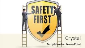  Presentation with safety first - Presentation theme having safety-first-concept-with-businessman background and a blonde colored foreground