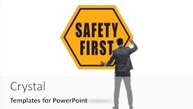  Presentation with safety first - Presentation with safety-first-concept-with-businessman background and a white colored foreground