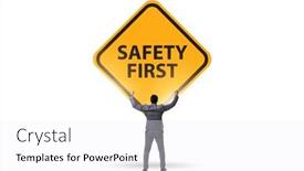 Presentation with safety first - Theme enhanced with safety-first-concept-with-businessman background and a white colored foreground