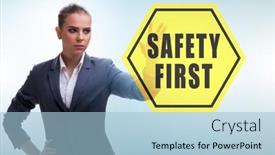  Presentation with safety first - PPT theme with safety-first-concept-with-businessman background and a light blue colored foreground