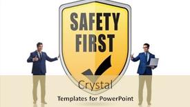  Presentation with safety first - Presentation theme enhanced with safety-first-concept-with-businessman background and a blonde colored foreground