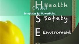  Presentation with safety first - Theme having safety-first-concept-yellow-hard background and a ocean colored foreground