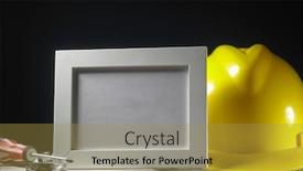  Presentation with safety first - PPT theme having safety-first-concept-yellow-hard background and a gold colored foreground