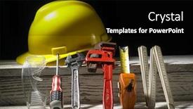  Presentation with safety first - Theme with safety-first-concept-yellow-hard background and a black colored foreground