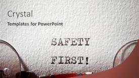  Presentation with safety first - Presentation theme consisting of safety-first-exclamation-text-written background and a  colored foreground