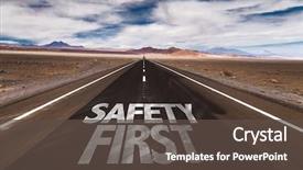  Presentation with safety - Presentation design with safety first written on desert background and a tawny brown colored foreground