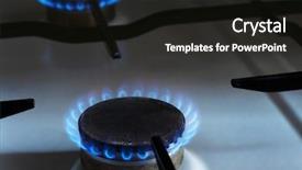  Presentation with frame of fire and burning - Colorful PPT theme enhanced with safety food service - gas cooker with burning fire backdrop and a dark gray colored foreground