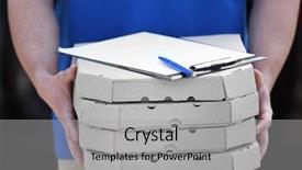  Presentation with orchestra silhouettemusic outside - Slide deck having safety food service - young man holding pizza outside background and a light gray colored foreground