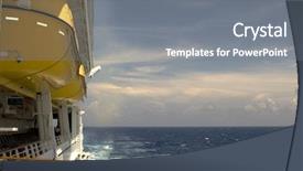  Presentation with ocean ship - Colorful slides enhanced with safety frrry - cruise ship moving in ocean backdrop and a gray colored foreground