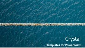  Presentation with sardines school in blue sea - Slide deck enhanced with safety frrry - stretched tight rope background and a ocean colored foreground