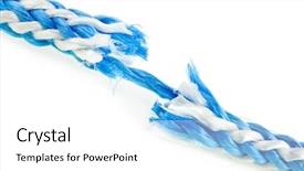  Presentation with rope - Beautiful presentation theme featuring safety gap - breaking rope isolated over white backdrop and a white colored foreground