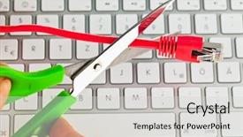  Presentation with gap - PPT theme consisting of safety gap - red broken cable background and a light gray colored foreground