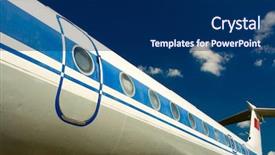  Presentation with airplane - Theme featuring safety general industry - part of airplane background and a navy blue colored foreground