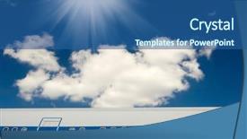  Presentation with industry safety - Audience pleasing slides consisting of safety general industry - part of airplane backdrop and a ocean colored foreground