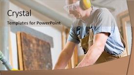  Presentation with safety workplace - Beautiful presentation theme featuring working on an electric buzz backdrop and a  colored foreground