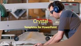  Presentation with safe electric - PPT layouts with he is wearing safety glasses background and a tawny brown colored foreground