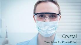  Presentation with surgical dental - Amazing slides having safety glasses holding injection backdrop and a sky blue colored foreground