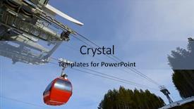  Presentation with resort - Theme having safety gondolas - cable car at a ski background and a light blue colored foreground