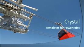  Presentation with resort - Theme having cable car at a ski background and a ocean colored foreground