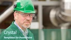  Presentation with middle ages - PPT theme consisting of safety green - middle ages industrial worker background and a ocean colored foreground