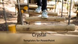  Presentation with kid pray - Presentation theme enhanced with safety harness - low section of kid crossing background and a coral colored foreground