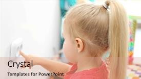  Presentation with girl power - Presentation having safety hazard - little girl playing with power background and a coral colored foreground