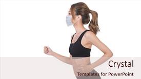  Presentation with pollution air - PPT layouts featuring safety health environmental - asian woman with mask background and a lemonade colored foreground