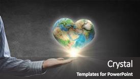  Presentation with planet earth on white - Slides having safety health environmental - businessman hands holding earth planet background and a dark gray colored foreground