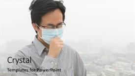  Presentation with air safety - PPT theme enhanced with safety health environmental - concept of air pollution background and a light gray colored foreground