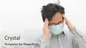  Presentation with air safety - Beautiful slides featuring safety health environmental - concept of air pollution backdrop and a light gray colored foreground