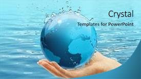  Presentation with environmental health - Audience pleasing PPT layouts consisting of safety health environmental - female hand holding globe backdrop and a arctic colored foreground