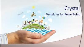  Presentation with environmental health - Beautiful PPT layouts featuring safety health environmental - future of our planet backdrop and a sky blue colored foreground