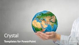  Presentation with environmental health - Colorful slide set enhanced with safety health environmental - future of our planet backdrop and a gray colored foreground