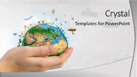  Presentation with safety health environmental - Slide set featuring safety health environmental - future of our planet background and a light gray colored foreground