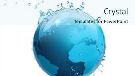  Presentation with environmental health - Beautiful theme featuring safety health environmental - globe with water isolated backdrop and a sky blue colored foreground