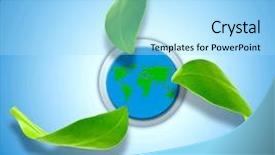  Presentation with recycling - PPT theme consisting of safety health environmental - recycling symbol with world map background and a light blue colored foreground