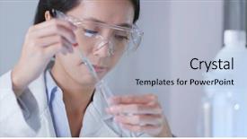  Presentation with test - Slide set consisting of safety health environmental - scientist using looking background and a light blue colored foreground