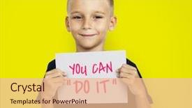  Presentation with growing - Colorful PPT theme enhanced with safety health environmental - woman's hands holding a plant backdrop and a lemonade colored foreground