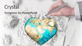  Presentation with environmental health - Slide deck featuring safety health environmental - world love and peace mixed background and a light gray colored foreground