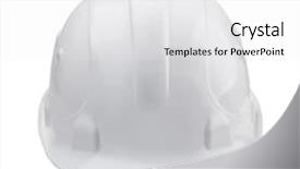  Presentation with hard work and growth - Colorful PPT layouts enhanced with safety helmet - white hard hat - front backdrop and a white colored foreground