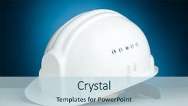  Presentation with hat - Cool new presentation theme with safety helmet - white hard hat on blue backdrop and a lemonade colored foreground